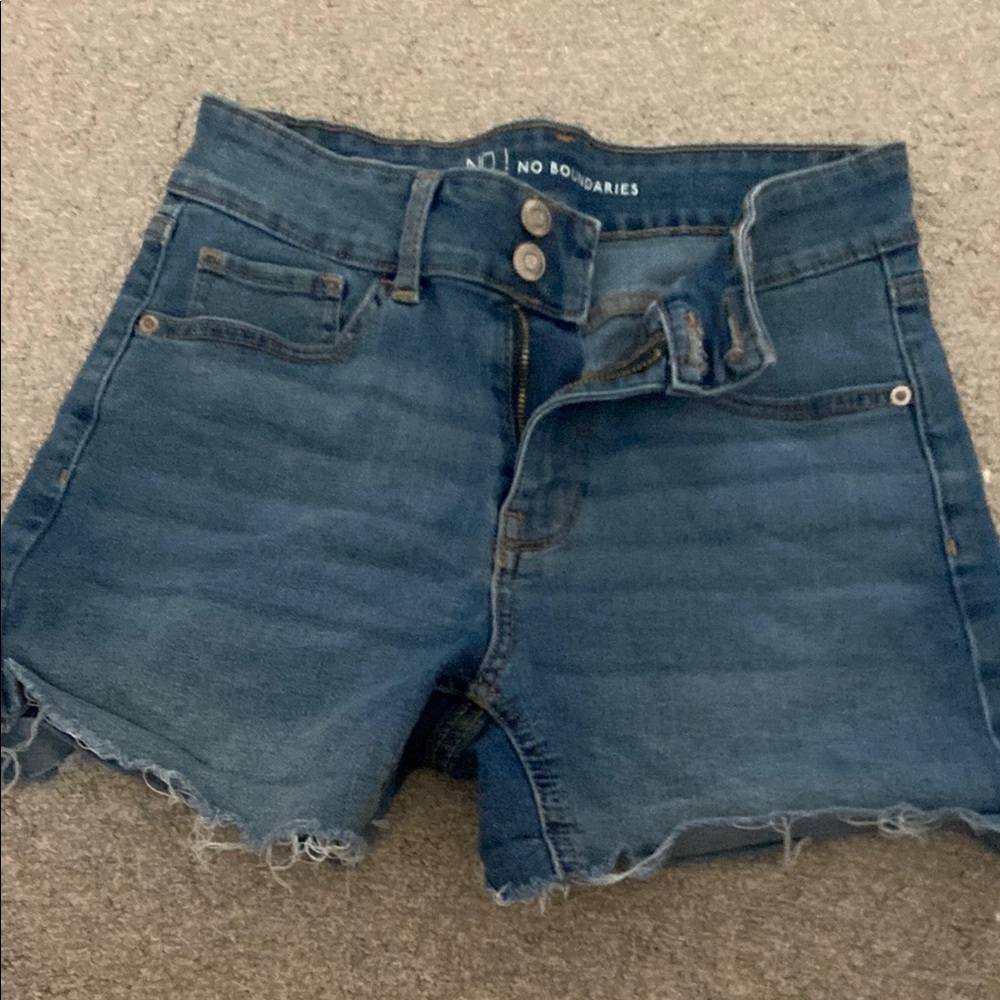 No Boundaries Blue Jean Shorts Distressed Style